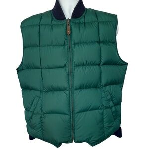 90s Eddie Bauer Reversible Puffer VEST Goose Down Size Mens Medium Green to Blue